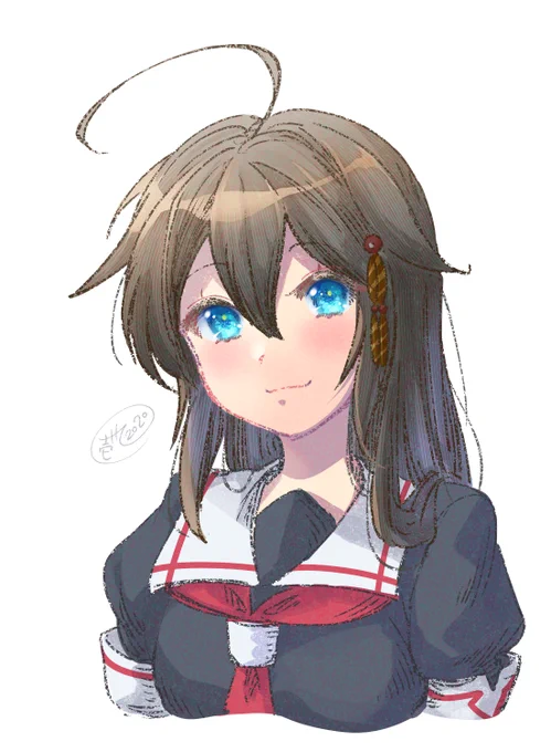 お題箱から「髪をおろした時雨ちゃん」 #艦これ 