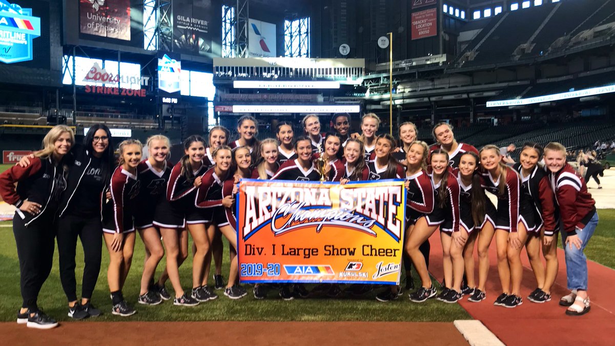 mpsaz's tweet photo. Congratulations to Mountain View High's Pom team and Red Mountain High's Cheer team for winning the 2020 AIA State Championships 📣 https://t.co/TtxWsEdEup