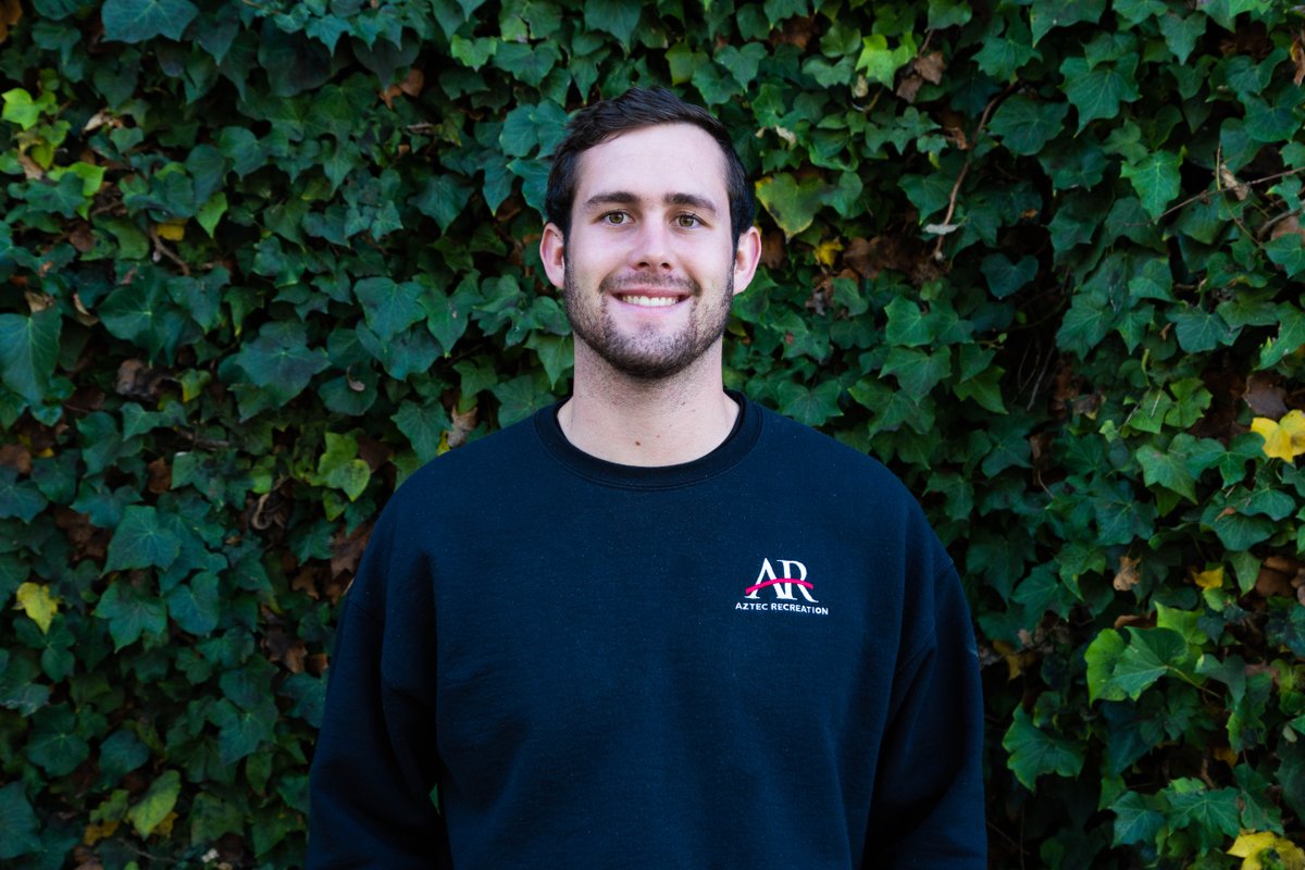 Aztec Recreation is happy to introduce February's Employee of the Month, Travis Bradshaw! Thanks for everything you do for our Building Services team, Travis❤️🖤! #SDSU