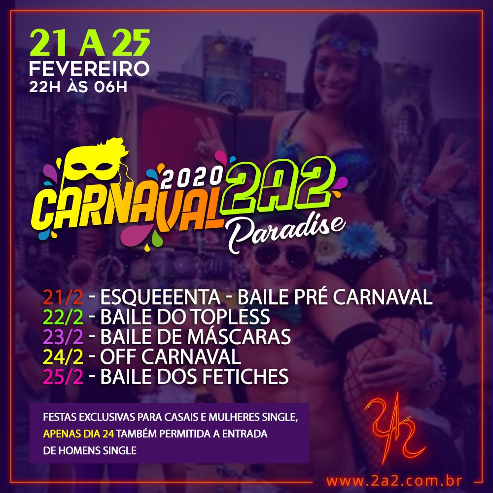 boate2a2's tweet image. Carnaval no Rio de Janeiro. Na melhor, mais tradicional, segura e vanguardista boate para casais adeptos: swing, voyeurismo, exibicionismo, cuckold ou que desejam somente sair da mesmice. Contagem regressiva. 05 noites inesquecíveis. 2a2.com.br