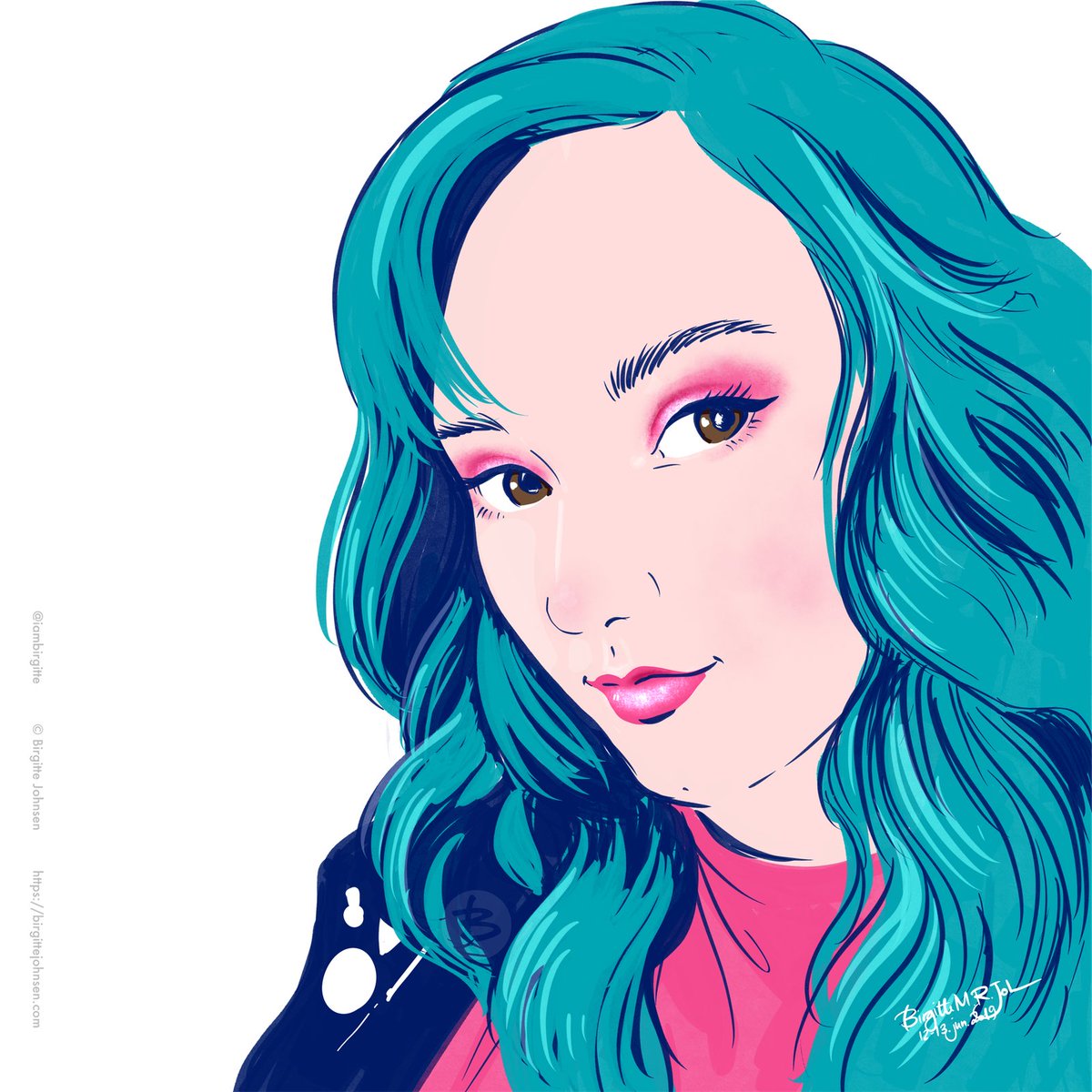 Stylised portrait of Annie Stoll.