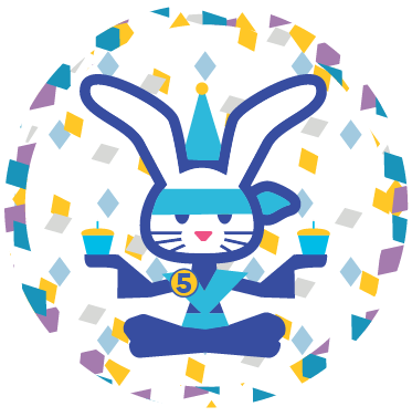 Cloud Foundry 5th Birthday Bunny Logo. An homage to the original Cloud Foundry logo. 