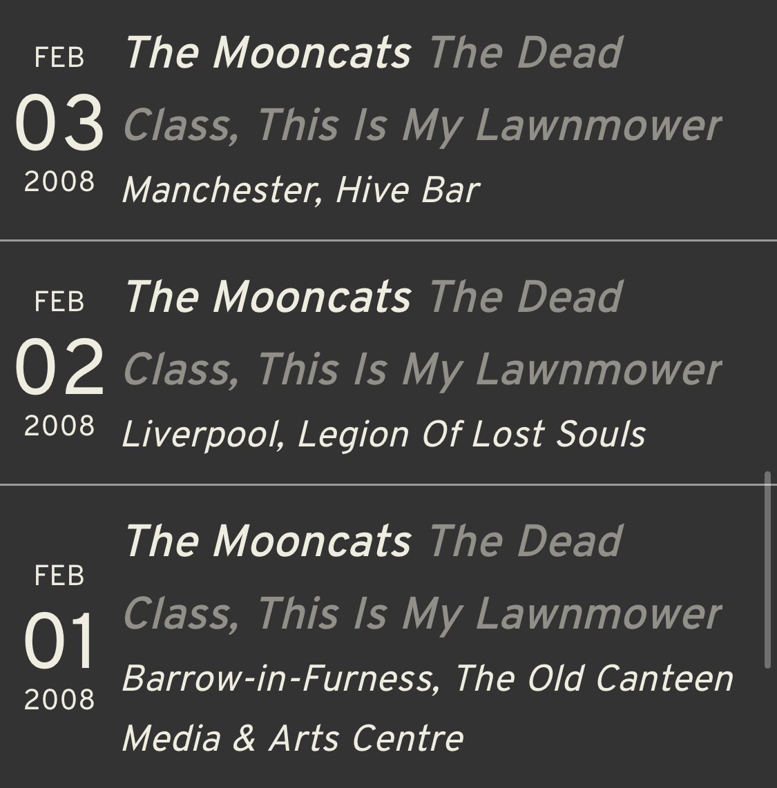 themooncatsuk's tweet photo. 12 years ago we played with @VillyRaze  down in Liverpool and Manchester - Good times! #12Years #MooncattingSince07 https://t.co/syB77TyVhf