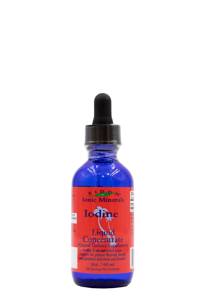 Ionic Liquid Iodine (as Potassium Iodide)

Iodine plays an important role in many of the body's functions. It helps to support:

-Thyroid hormones, which control proper body metabolism that can influence energy production and body temperature 
-Thyroid function, which influences the adrenal glands
-Healthy reproductive function
-Nerve and muscle function
-Cellular oxygen use
-Healthy hair, skin, and bones
