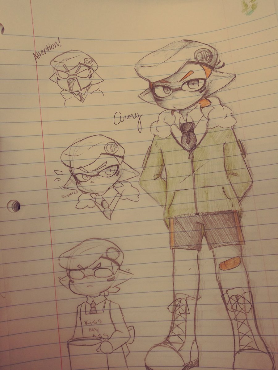 CirqueMeilano_'s tweet photo. Drew #Armykun at school. Really proud of it! #Splatoonmanga #Splatoon #Splatoon2 #coroika https://t.co/nrTO2nKuY8