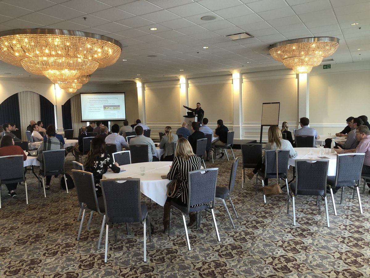 ⁦<a href="/TylerWist1/">Tyler Wist</a>⁩ walking the group ⁦<a href="/RPCropWatch/">Richardson Pioneer</a>⁩ #GFS2020 through what happened with bugs in 2019.