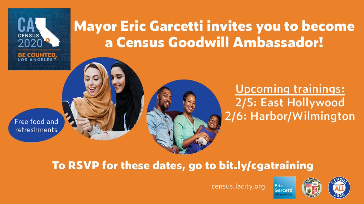 Flyer of 2020 Census for East Hollywood and Wilmington 