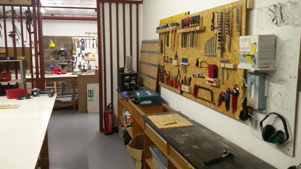 maker_space's tweet photo. Bit of an update for everyone. Maker Space is getting back to normal, with the added bonus that we've now got additional floor space. The original basement area is now Workshop and Crafts. The new 'Zombie Cage' area is a Wood and Metal Machine Shop. (Photos are of Machine Shop) https://t.co/BzXSstiJtN