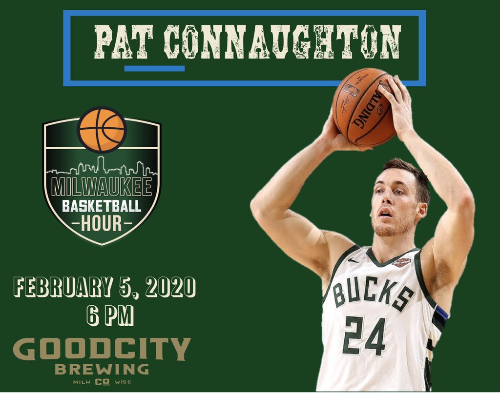 MKEBballHour's tweet photo. See you Wednesday at @GoodCityBrewing  with our guest @patconnaughton hope to see you there!
•
•
•
#bucks #milwaukee #milwaukeebucks https://t.co/6eP4xXG8kh