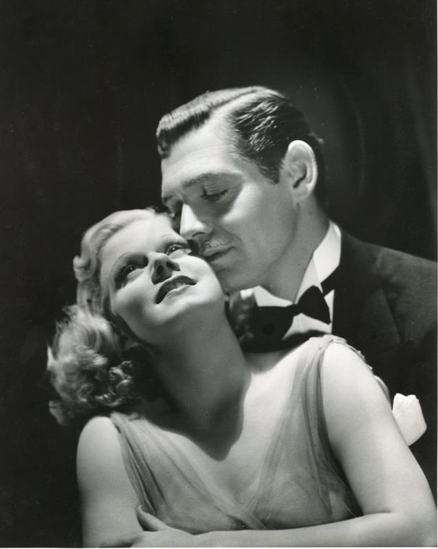 These portraits of Gable and Harlow were taken at a time she should have been resting. They were made by Clarence Bull on May 27, 1937, only two days before Jean collapsed during filming and was taken off the set.