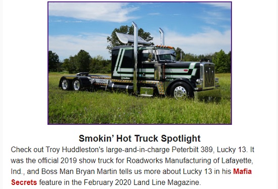 Land_Line_Mag's tweet photo. Thanks to @4StateTrucks, home of the @ChromeShopMafia, for showing off this #SmokinHotTruck from RoadWorks Manufacturing.
Read more about it in the February issue of Land Line.
#Trucking #CustomTrucks #Chrome #BigRigs #SemiTrucks #MafiaSecrets https://t.co/iRpAZWLHgX