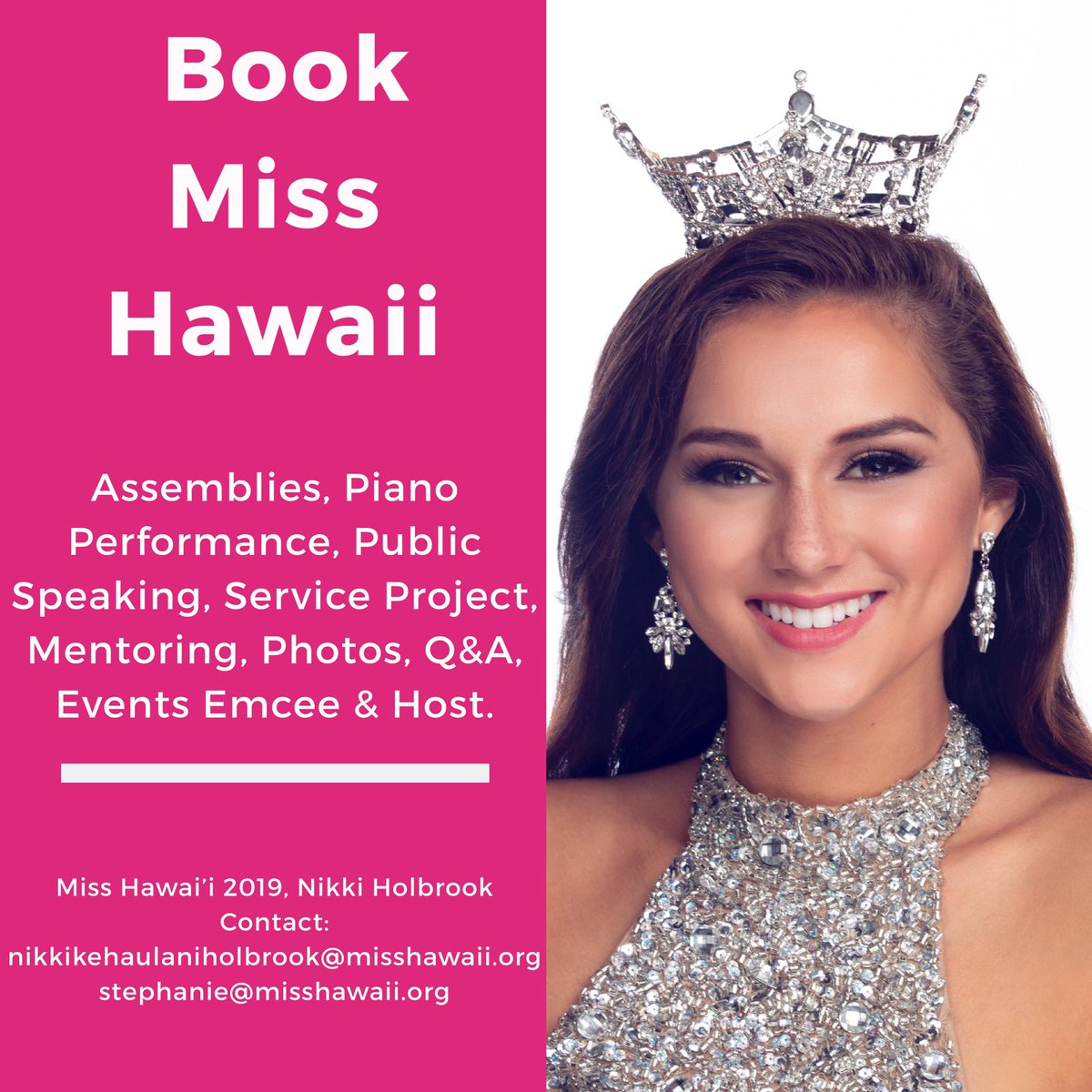It is crazy that I only have a few more months left of the best job ever!! If you would like to book me for an upcoming event, performance, or project—feel free to contact here! #SNAPintoAction #MissHawaii2019