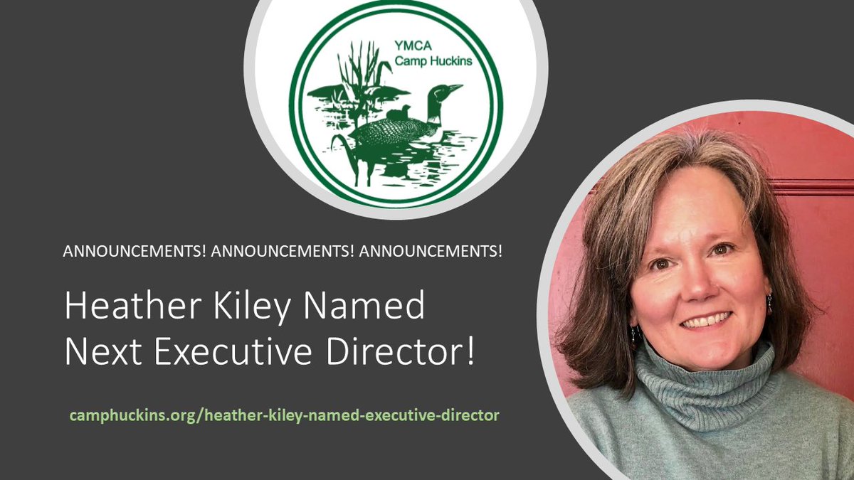 CampHuckins's tweet photo. Announcements! Announcements! Announcements! Heather Kiley has been named Huckins' next Executive Director! Learn more at: https://t.co/2W3Hpc46AN…/ https://t.co/V1IkTSqSzB