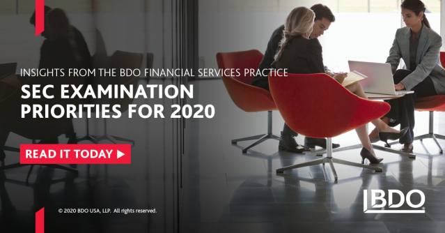 brucehoskins's tweet photo. While OCIE recently announced its 2020 examination priorities, #assetmanagers must comply with more beyond this list. @BDO_USA looks at 8 of OCIE’s enduring examination focus areas that serve to protect #investors: https://t.co/XdAFfKXpnJ https://t.co/ehGv7Guatt