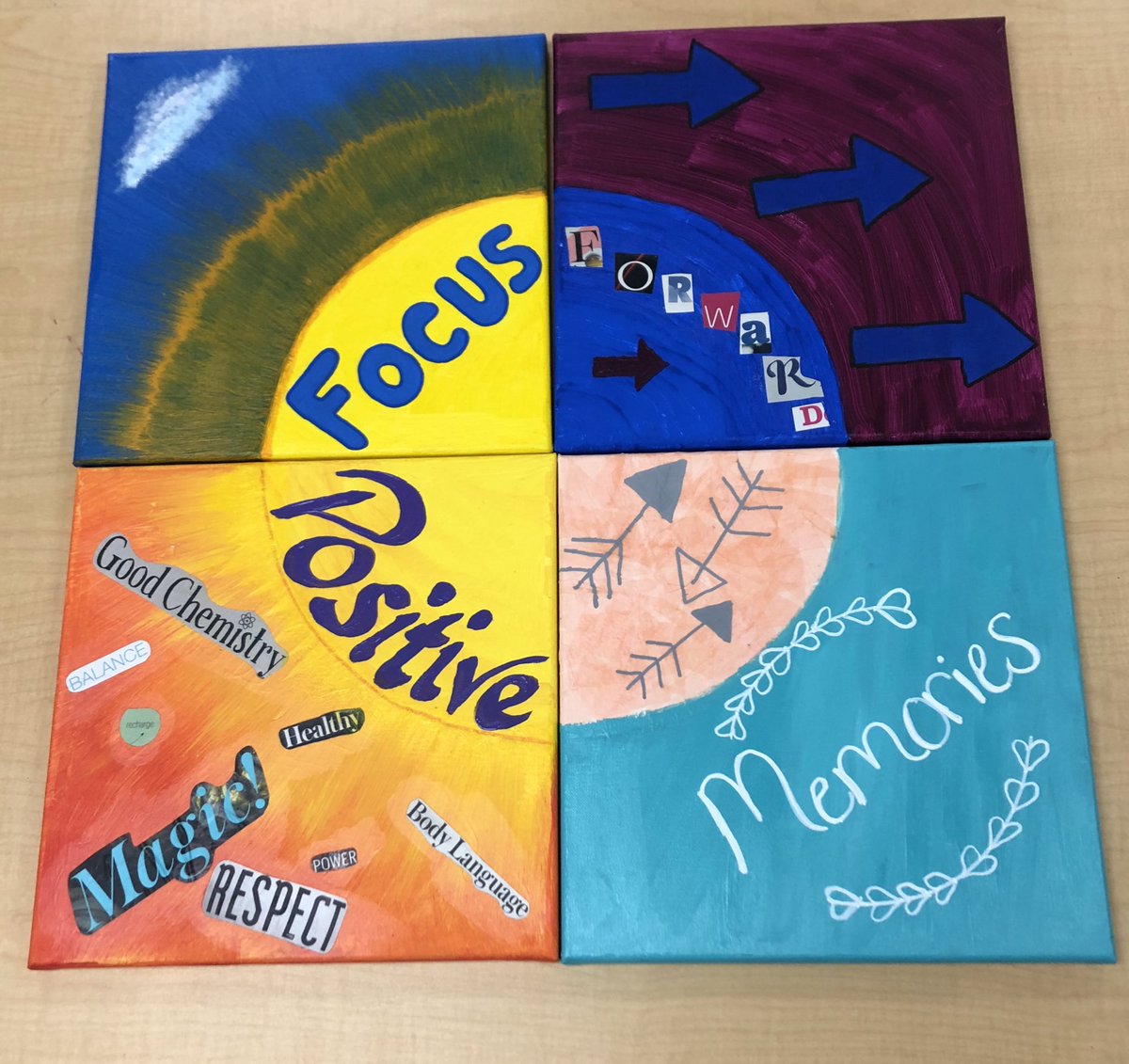crayons_coffee's tweet image. Our school started off our PD day with painting #oneword2020 canvases. I cannot wait to see how they look around the school! 🤗  #UVlearn #313teach