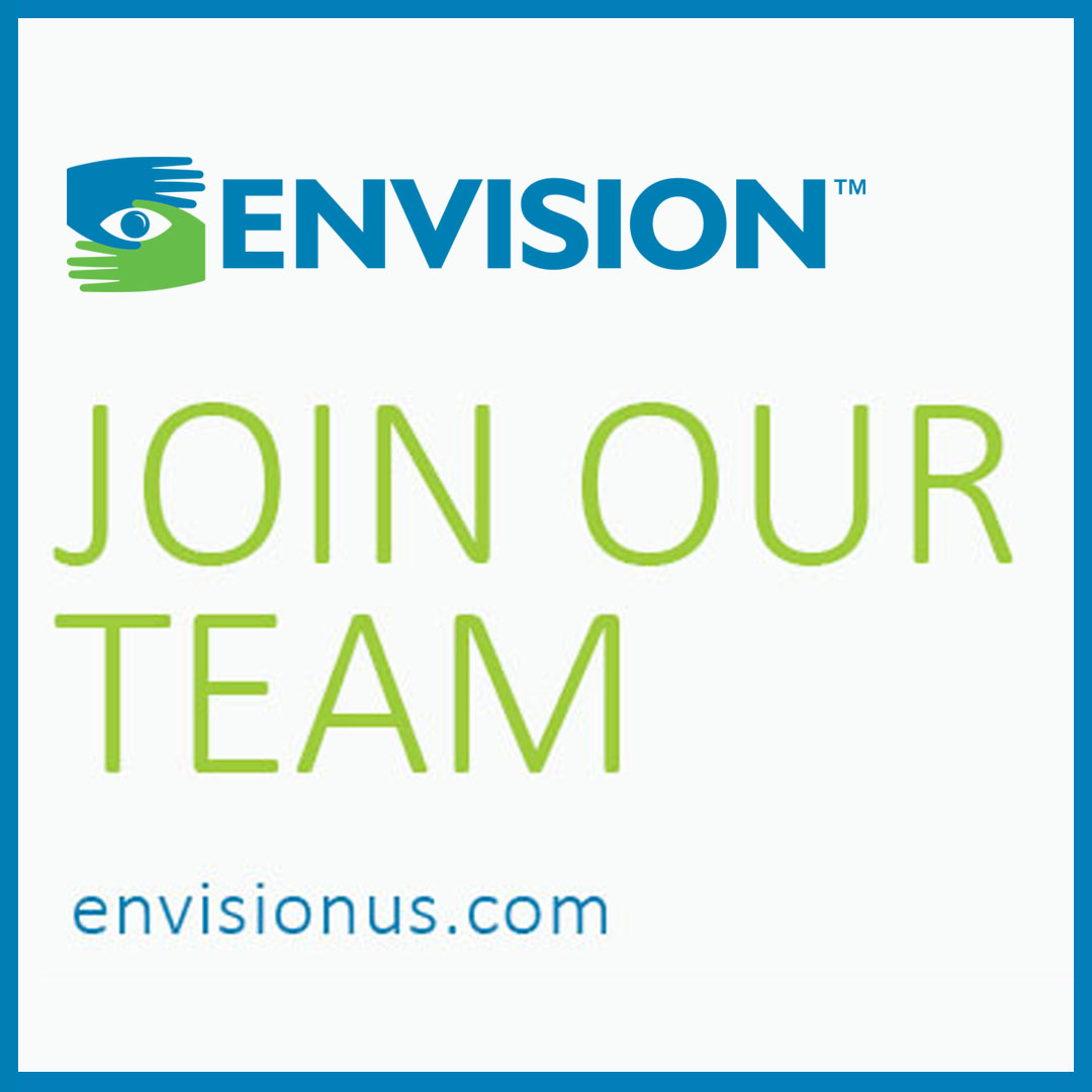 Envision logo with words underneath "Join Our Team" and website envisionus.com