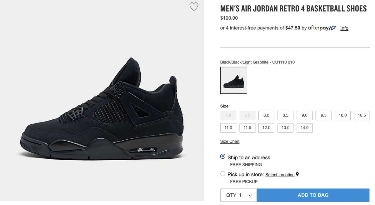 finish line jordan 4 black cat