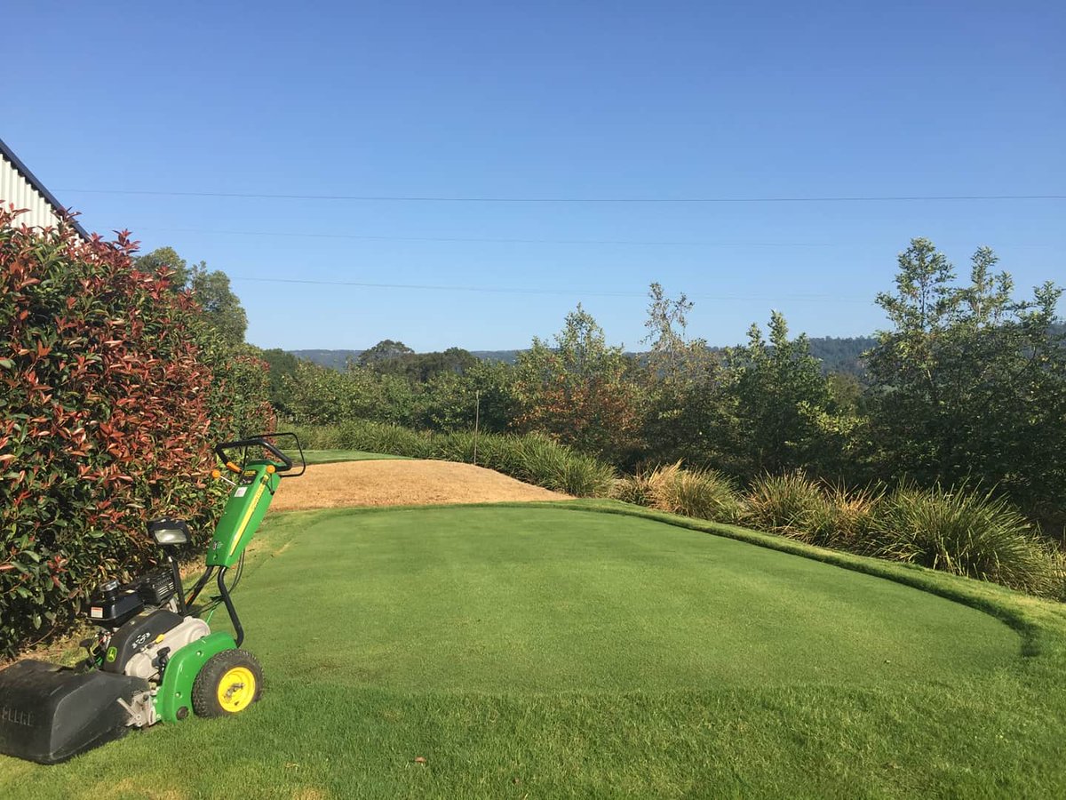 lawnsolutionsau's tweet image. TifTuf trial tee at the Lawn Solutions Turf Research Facility sitting nicely at 10mm with TifTuf surrounds at 30mm ⛳

#TIFTUF #lawnsolutionsaustralia 
#lawnsolutions #hybridbermuda #golf #golftee