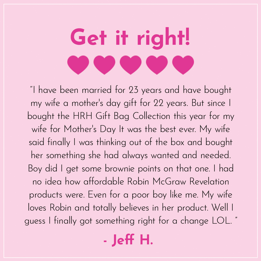 Hey dudes, want to finally “get it right” this year for Valentine’s Day? Get her Robin McGraw Revelation. Don’t believe us, just read Jeff H., from Colorado’s 5⭐️ review.

Shop gift bags here: robinmcgrawrevelation.com/pages/valentin…