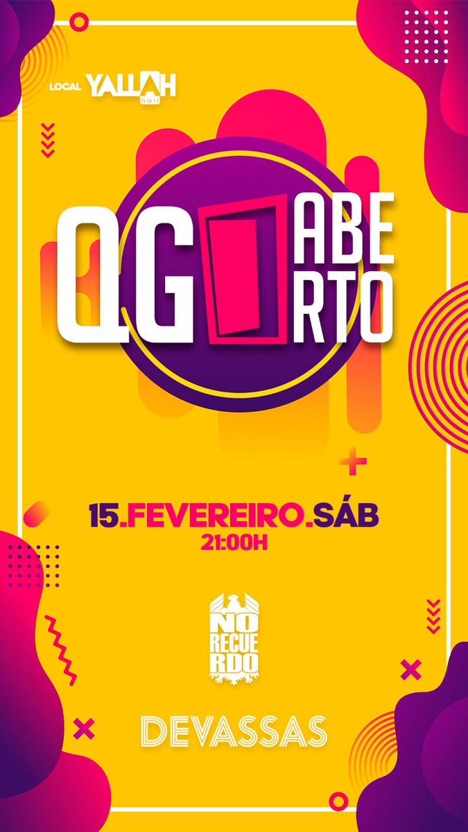 MAICONPAULUS's tweet photo. O carnaval está chegando e os melhores blocos ja estão te esperando. 
#NoRecuerdo e #Devassas!!!
Dia 15 de FEVEREIRO é abertura do nosso QG.  *É no Yallah Hall*. Contamos com sua presença.  
Chama seu bloco e vem fazer o carnaval com a gente. 
@BlocoNoRecuerdo
@BlocoDevassas https://t.co/60WpRnmPaj