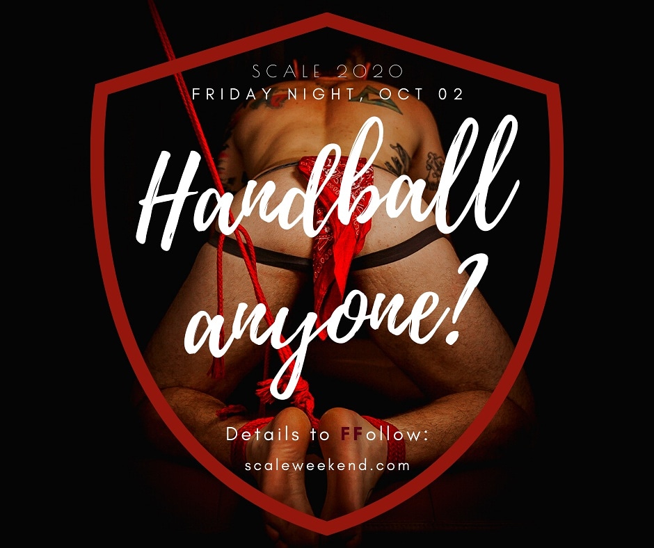ScaleWeekend's tweet photo. Looking for some #FFun the weekend of October 02-04. Swing by our #HandballSocial. See you there.
#scaleweekend #gay #gaymen #doublefisting #handball #sandiego #SCALE2020 https://t.co/3pH6igbGgi