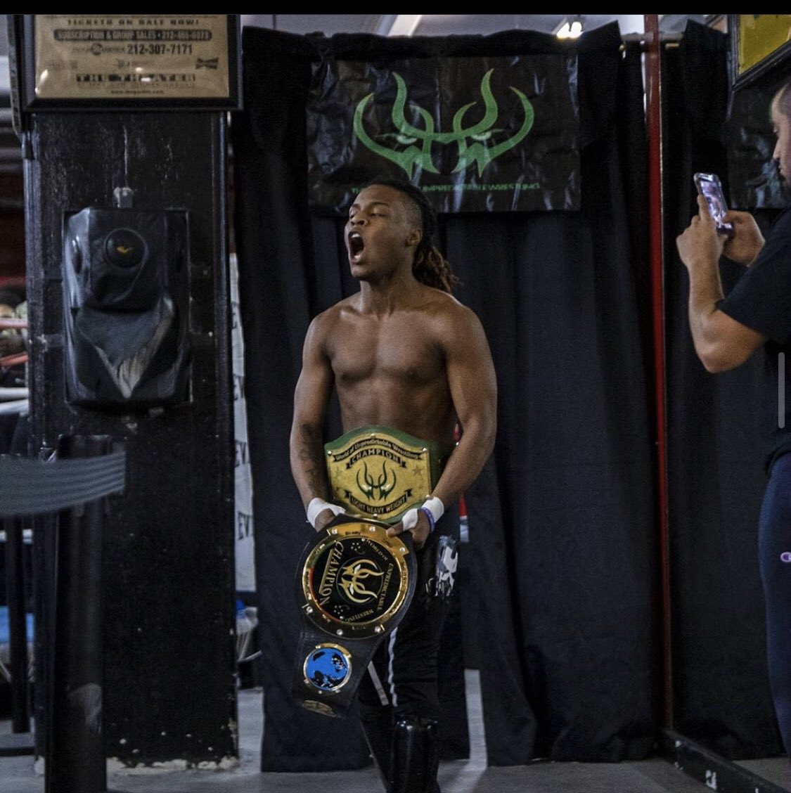 queen___pr's tweet photo. Oh and did I mention @jbushii_ is Johnny 2 Belts?!?! https://t.co/v4Ed0E1Dxk