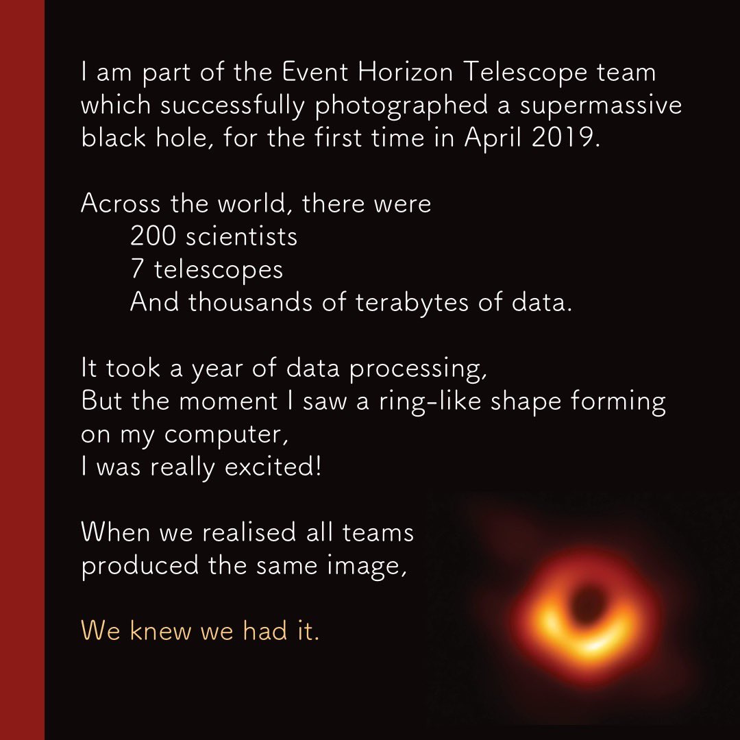 Rmb the image of the  #blackhole that was photographed for the first time(!) early last year? Meet: 34. Kevin! He was part of the Event Horizon Telescope team who captured the image. Full story on FB, and Kevin will be on Twitter for the next few days as well!  #astronomy