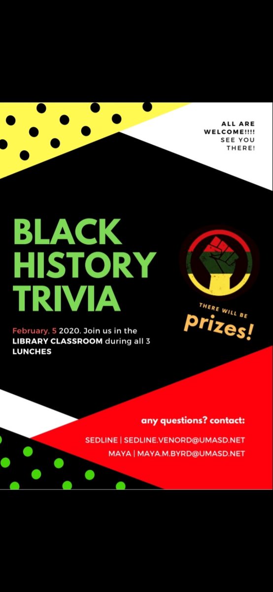Black History Month:
The celebration originally began as "Negro History Week" created in 1926 by Carter G. Woodson. It became an offical month-long celebration in 1976.