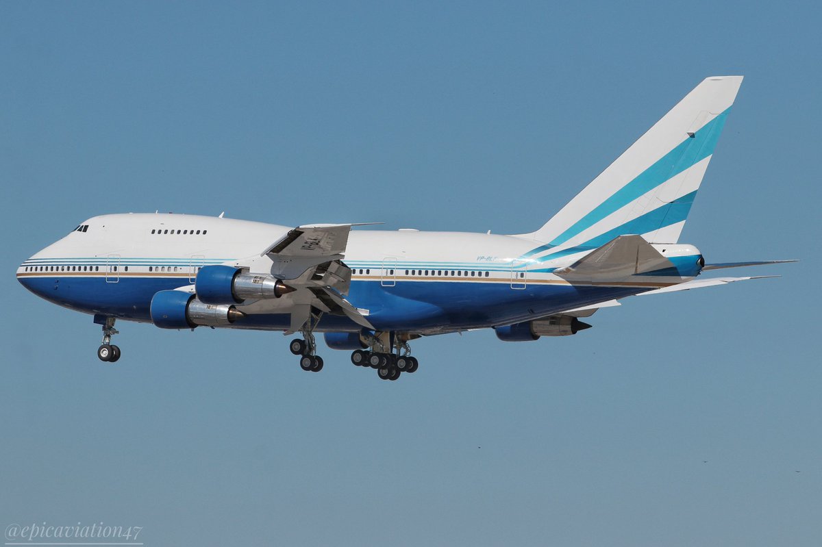 misaelpics747's tweet photo. Las vegas sands 747sp arriving to Miami International airport via runway 26L #vpblk #747sp https://t.co/RsISHirtHO