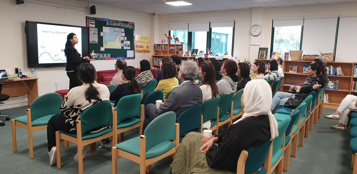 Amazing turn out for our first Innovation Parental Engagement Meeting with Co-Founder of Synkers mobile education <a href="/AudreyNakad/">Audrey Nakad</a> sharing her experiences as an entrepreneur and how to become an entrepreneur. #jcd_innovation #jcd_pem #Entrepreneurship