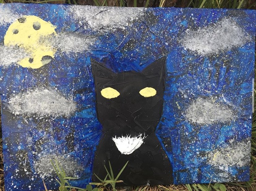 J!J!
A little palette knife painting of my sweet kitty cat 🐈 
#art #artist #ArtistOnTwitter #paint #painter #painting #acrylic #acrylicart #acrylicpainting #woodcanvas #paletteknife
