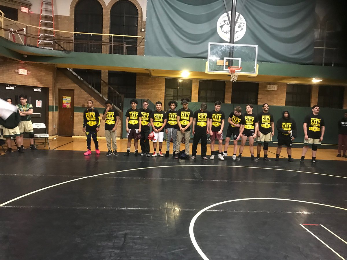 petcunningham's tweet photo. . @MickMcCabe1 You missed an awesome event Friday at the inaugural Detroit City Wrestling championships at Cristo Rey. Next year we need Son of Swami predicting the finals...with the belt on of course. https://t.co/pqhspPsf2C