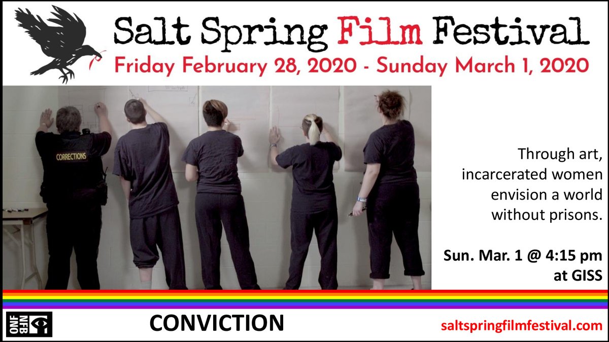 Seven films featuring LGBT characters are included in the Salt Spring Film Festival's 2020 program, including CONVICTION (@ConvictionDoc), directed by @NanceAckerman, @AriellaPahlke & @teresa_macinnes, on March 1. Join us on Salt Spring Island from February 28 to March 1, 2020!