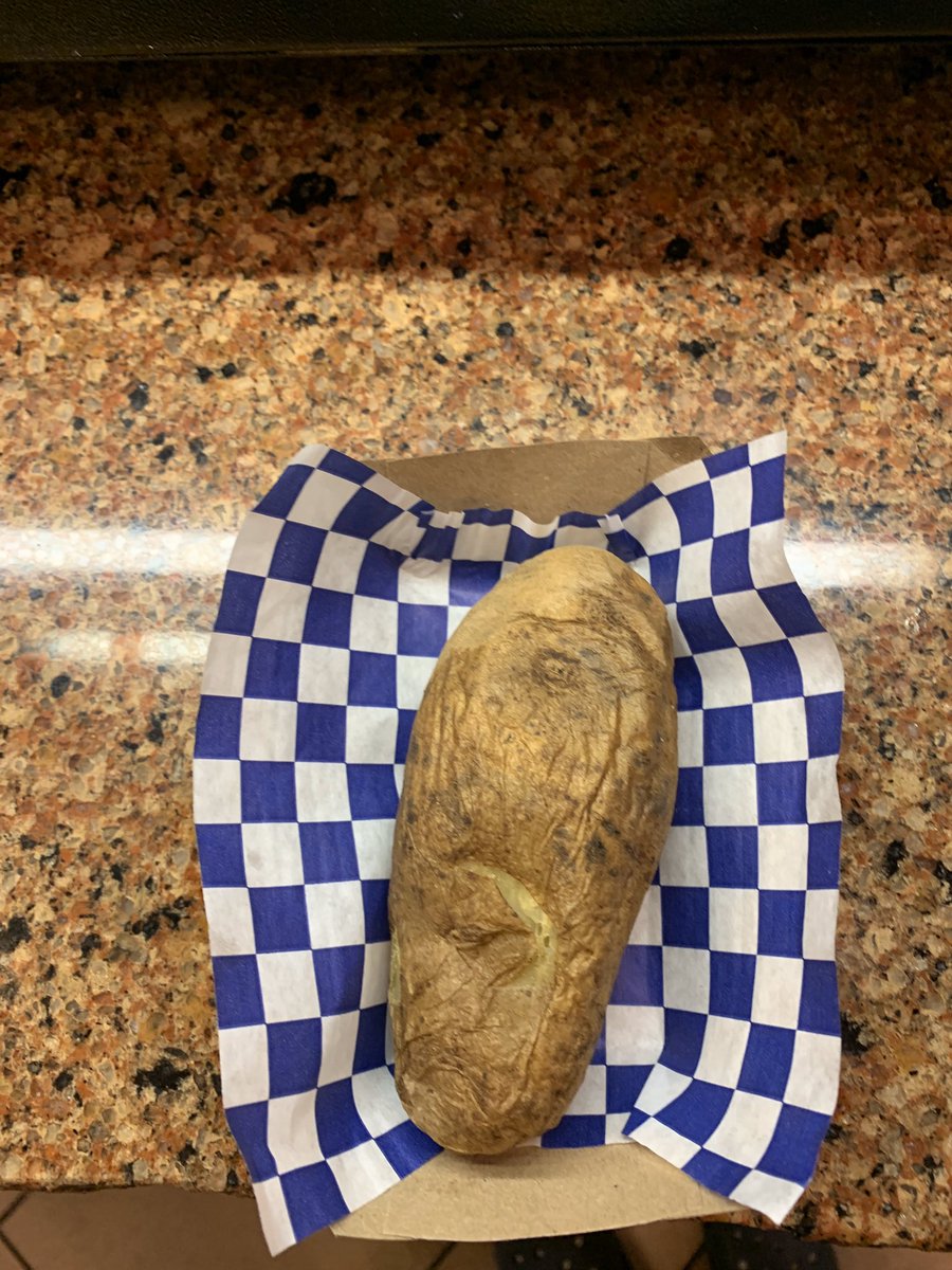 port_review's tweet photo. You feeling luck today. Well Port Sky is!! Just look at this beautifully cooked potato. It’s magically Delicious!!#WearentIrish https://t.co/0ztjinkqL4