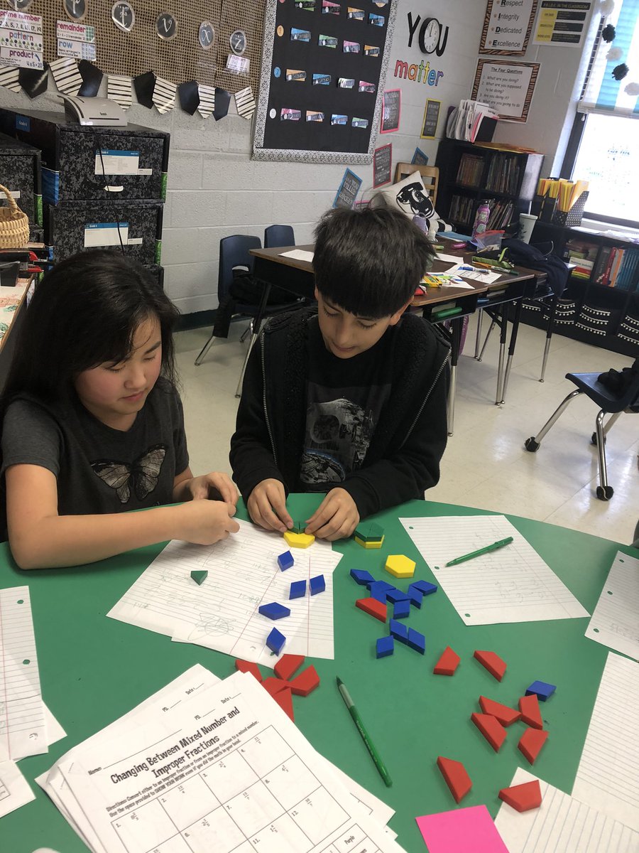 MrsStrawn (@10mrsstrawn) on Twitter photo One of my favorite things to do with pattern blocks? Model mixed numbers and improper fractions!! The absolute best visual for students to grasp the concept of part and whole relationships.#teamsdcs <a href="/TweetDCS_OGCES/">Oak Grove Central Elementary School</a> One of my favorite things to do with pattern blocks? Model mixed numbers and improper fractions!! The absolute best visual for students to grasp the concept of part and whole relationships.#teamsdcs <a href="/TweetDCS_OGCES/">Oak Grove Central Elementary School</a>