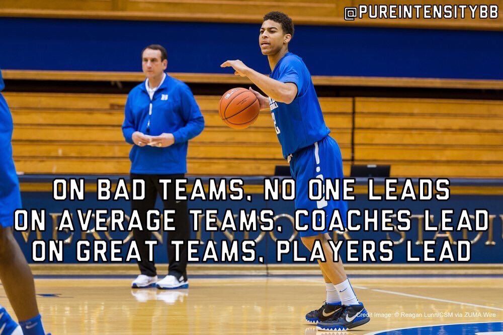 PureIntensityBB's tweet photo. On BAD teams, no one leads.
On AVERAGE teams, coaches lead.
On GREAT teams, players lead. https://t.co/pHt1cGPBuc
