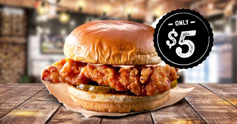 PhxFamousDaves's tweet photo. NEW $5 Iris’ Comeback Chicken Sandwich. Now Available at Famous Dave’s at Mesa Riverview, Chandler Fashion Square and Peoria. Available for both dine-in and to-go orders. https://t.co/sGVZF4tZdn