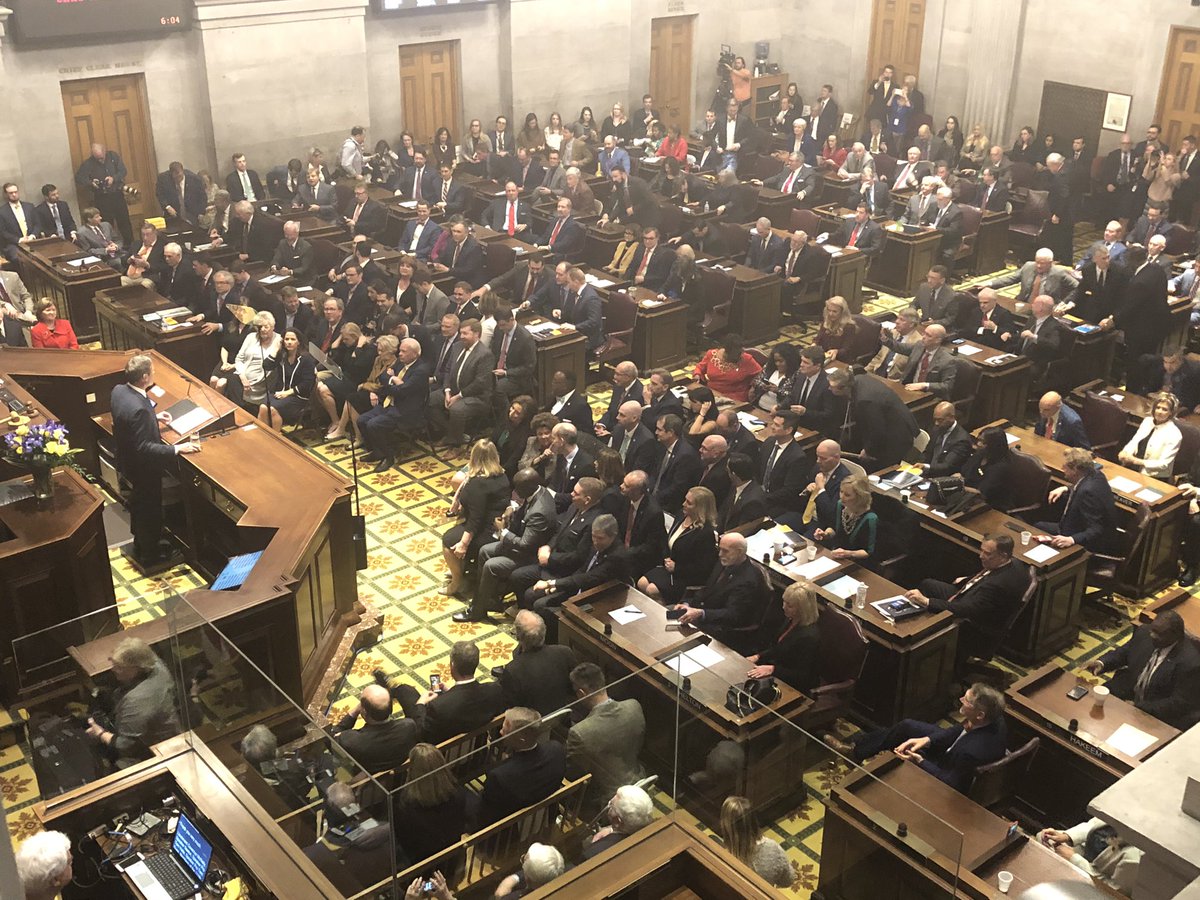 I am very proud to hear <a href="/GovBillLee/">Gov. Bill Lee</a> mention the hard work of seven state agencies and the creation of ApprenticeshipTN. We will build the pipeline of skilled workers Tennessee business owners need to grow our economy. #TNSOTS