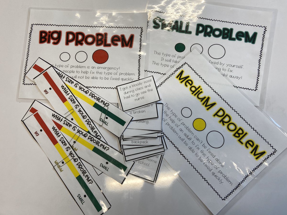 Ms_Rowley's tweet photo. In fourth grade, we worked on social skills. We determined how to handle big problems versus how to handle small problems. #ResourceOfcourse @MissRowlette @WillowLakeElem https://t.co/HP2KRXbEK9