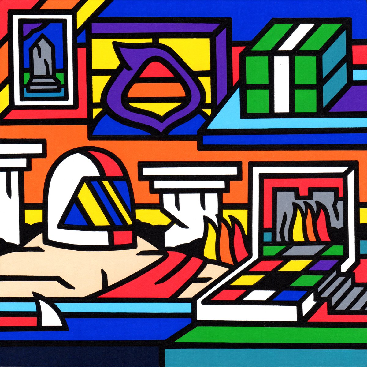 HomelessCop's tweet image. Should Is A Flawed Concept (6x6 acrylic) 2019