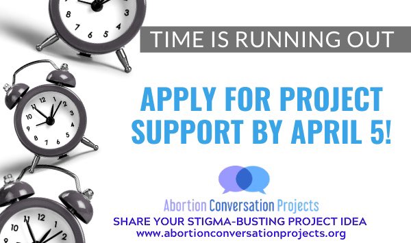 AcpAbortion's tweet photo. Our 2020 grant cycle is OPEN! Have an idea for a project that challenges abortion stigma in a grassroots way? Apply for our grant ⬇️ #fundtobust #endabortionstigma https://t.co/QM8hF6hXip