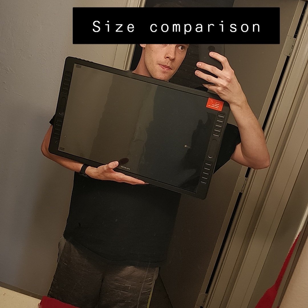 novalyzr's tweet photo. Got my first Drawing tablet. But it's so big it can work as just another monitor as well https://t.co/Cs9rSNmNlz