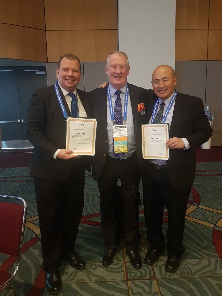 jason_keeping's tweet photo. Today, the leadership and larger team for the IPC-CC-830 specification for the qualification of conformal coating materials was recognized. 
 #ipc #leadership #engineering #celestica #international https://t.co/POrVLqkEfy