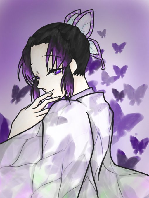 オレさんがTwitterに投稿した胡蝶しのぶ(鬼滅の刃)のイラスト。