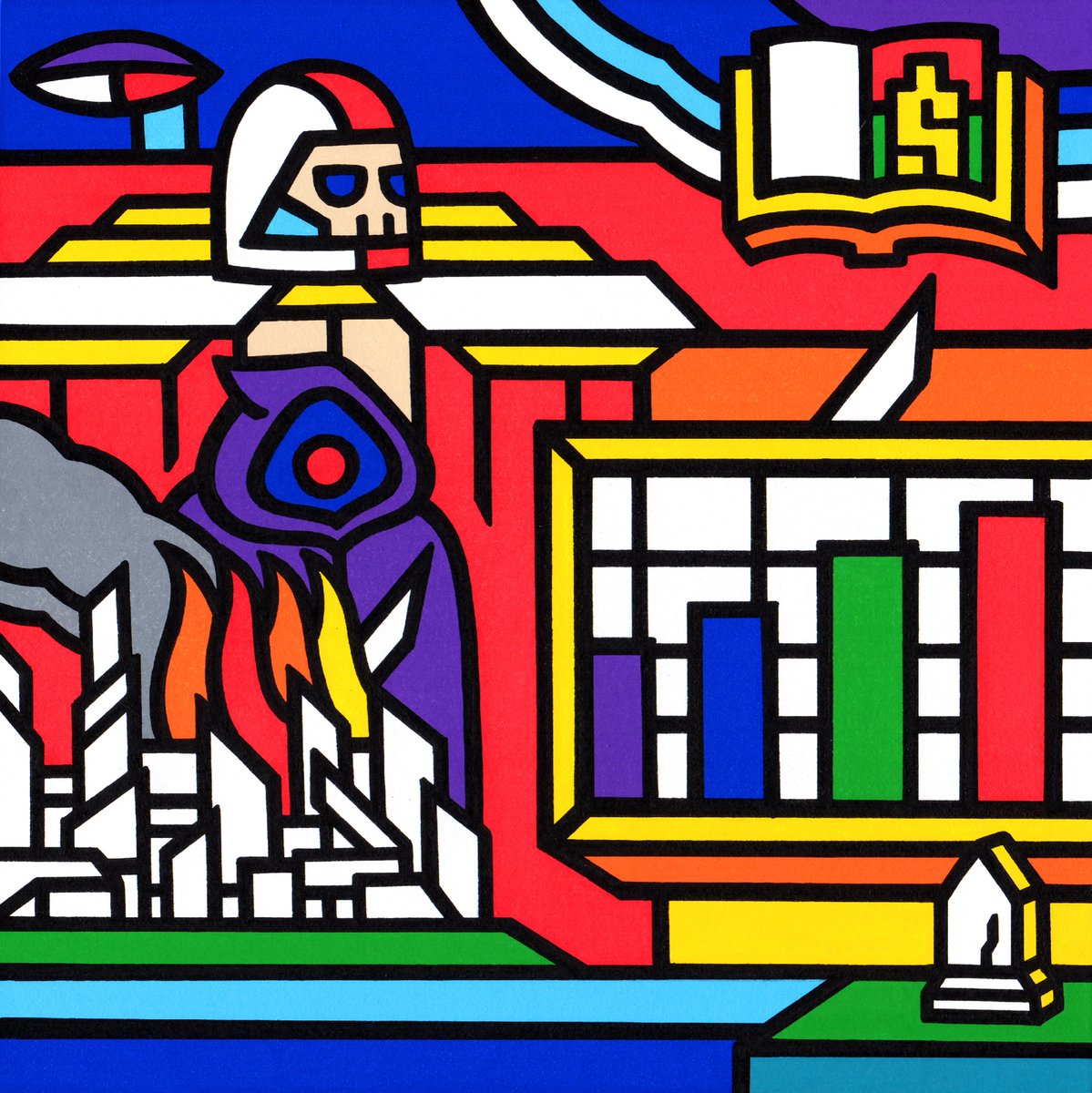 HomelessCop's tweet image. The Opposite of Empathy (6x6 acrylic) 2019 #death #money