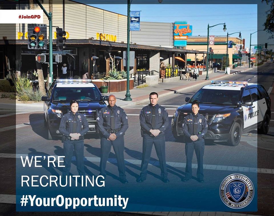 GilbertPolice's tweet photo. Are you looking for a new career in law enforcement? ๐
Todayโs your lucky day๐-weโre hiring!
Our police officer recruit and lateral applications are open now until Feb. 9th. ๐ฎ๐ฝ
โช๏ธ Apply today at https://t.co/rGcdPnLCku
#JoinGPD #GilbertAZ https://t.co/YXTdkJAXsg