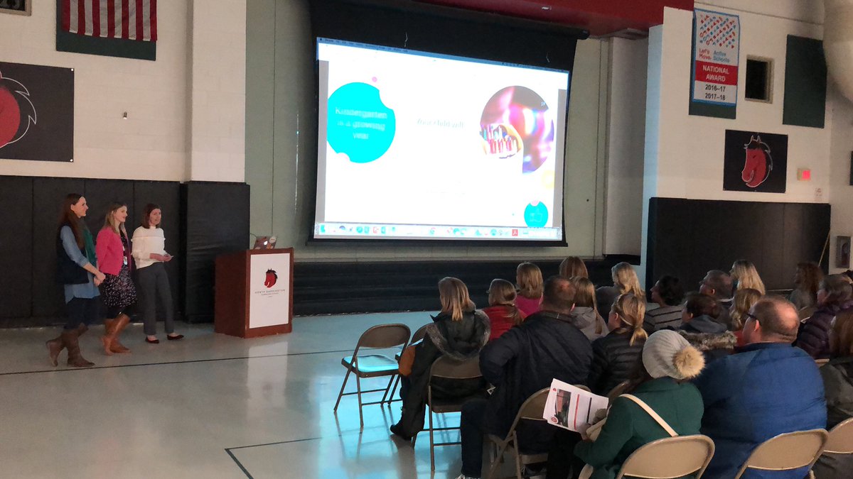 Kindergarten roundup at NBS <a href="/doherty121/">Ginny Doherty</a> @JBillingsley220 <a href="/lauren_heitman/">Mrs. Heitman's Class</a>  present to our incoming kindergarten parents. <a href="/barrington220/">Barrington 220</a> #NBSColtPride