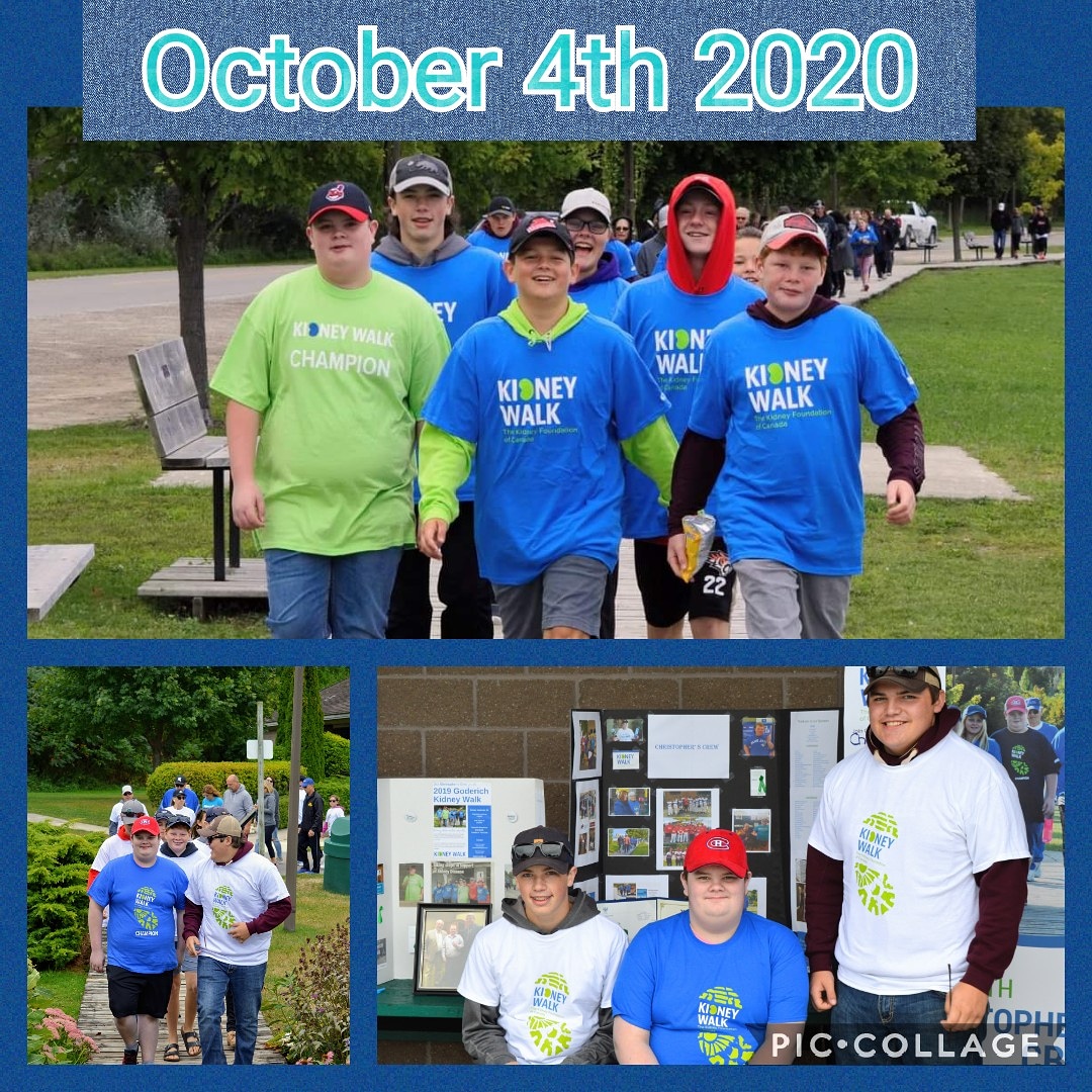 PennigntonCathy's tweet photo. Save the date...Goderich Kidney Walk 2020 is Sunday October 4th....💚💙#kidneywalk2020 #1in10kidneydisease #christopherscrew @LisaThompsonMPP @BenLobbMP @1017theOne @country1049 @Adam_Olivero @905myFM @GoderichTourism @MapleLeafs https://t.co/65x8LeepgN