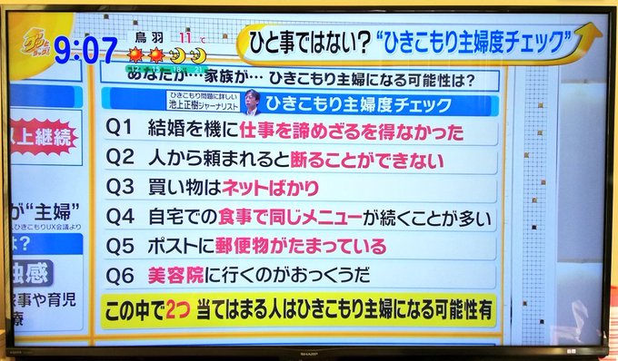 ひきこもり主婦チェックに該当する人多数 グッとラックで特集 専業主婦はそんなもん まとめダネ ひきこもり主婦チェックに該当する人多数 グッとラックで特集 専業主婦はそんなもん まとめダネ