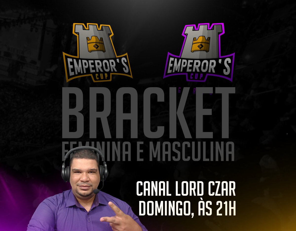 emperorscup's tweet photo. ESTAMOS DE VOLTA! 🥳

Nessa sex e sáb às 21:30 tem classificatória pra Bracket de domingo, desta vez com o ILUSTRE CONVIDADO
Lord Czar 

📺https://t.co/xZtgSap2KA

Se inscrevam☝🏻e ativem o sininho pra não perder a notificação da Bracket e do sorteio de um pass royale!

VOCÊ VAI? https://t.co/xMPu2kHtm2